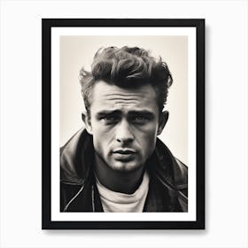 Black And White Photograph Of James Dean Art Print