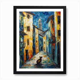 Painting Of Venice With A Cat In The Style Of Expressionism4 Art Print