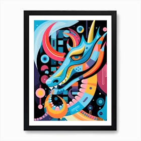 Dragon Abstract Pop Art 4 Art Print