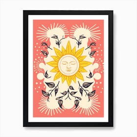 Cute Pastel Sun Digital Illustration   2 Art Print