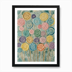 Rainbow Lollipops Art Print