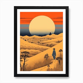 Sand Dunes Of Tottori, Japan Vintage Travel Art 4 Art Print