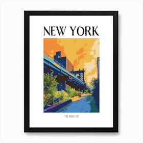 The High Line New York Colourful Silkscreen Illustration 4 Poster Art Print