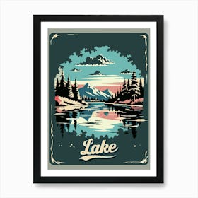 Vintage Lake Sign Art Print