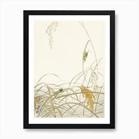 Grasshoppers On Rice Plants (1900 1936), Ohara Koson Art Print