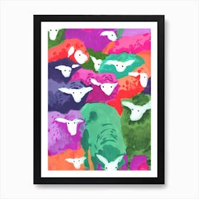 Colorful Sheep Cocktail, Tropical Art Print