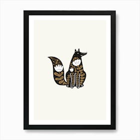 Fox Illustration Folk Scandi Art Print