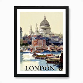 London, Vintage Travel Poster Art Print