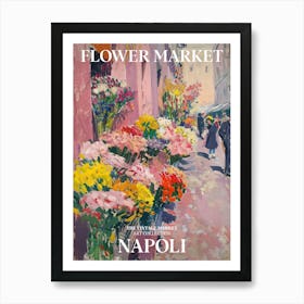 Vintage Flower Market Painting Napoli 4 Art Print