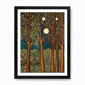 William Morris Moonlight In The Forest 118 Art Print