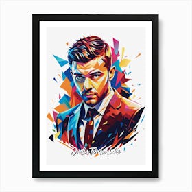 Justin Timberlake 02 Portrait Music Icon Style WPAP Pop Art Art Print