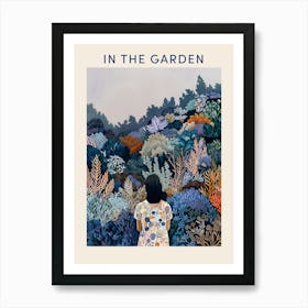 In The Garden Poster Blue 6 Art Print