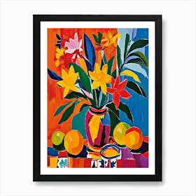 Flowers In A Vase Style Henri Matisse 7 Art Print