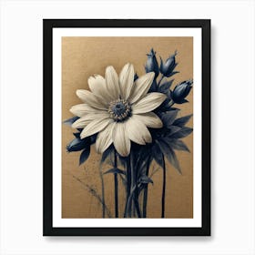 hamptons Daisy In A Vase Art Print