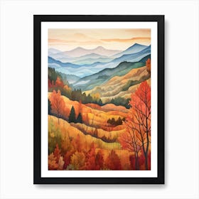 Autumn National Park Painting Great Smoky Mountains National Park Usa 2 Art Print