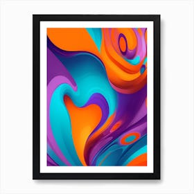 Abstract Colorful Waves Vertical Composition 50 Art Print