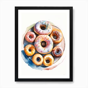 A Plate Of Donuts Cute Neon 1 Art Print