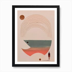 Lonely Man And His Shwado - Abstract Minimal Boho Beach Art Print