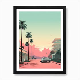 City Of Los Angeles | Retrofuturism Freedom Art Print