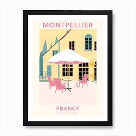 Montpellier, France, Flat Pastels Tones Illustration 1 Poster Art Print