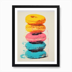 Donut Pop Art Risograph Inspired 3 Art Print