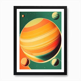 Planets Vintage Sketch Space Art Print