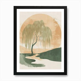 Willow Tree Minimal Japandi Illustration 4 Art Print