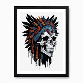 Native American Skull Painting (7) Art Print