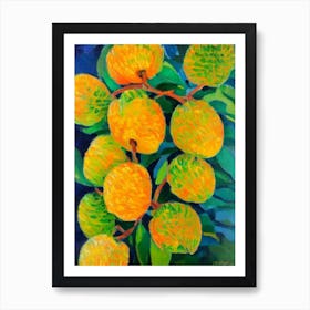 Durian Fruit Vibrant Matisse Inspired Painting Fruit Art Print