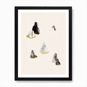 Floating Marble Stones – Minimalist Abstract Rock Formation Art Art Print