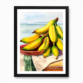 Banana Italian Watercolour fruit Art Print