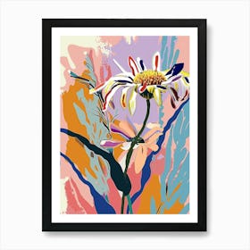 Colourful Flower Illustration Asters 6 Art Print