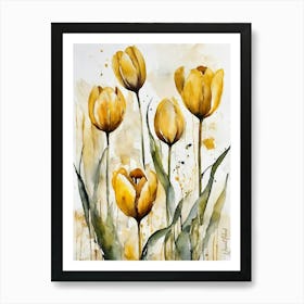 Yellow Tulip Flowers Art Print