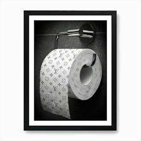 Luxury Bathroom Black And White Art Print