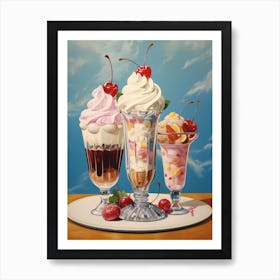 Vintage Ice Cream Sundae Photography Style 1 Art Print