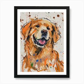 Golden Retriever Acrylic Painting 5 Art Print