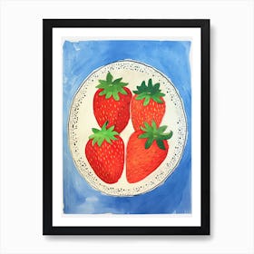 Strawberry Plate Art Print