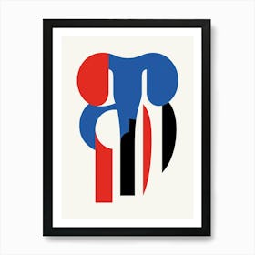Elephant Minimalist Abstract 7 Art Print