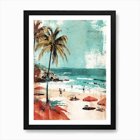 Retro Beach Scene 5 Art Print