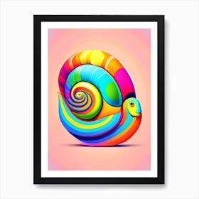 Full Body Snail Colourful Pop Art Art Print