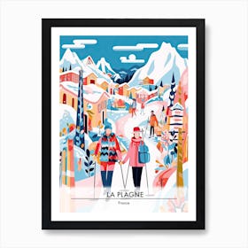 La Plagne   France, Ski Resort Poster Illustration 0 Art Print