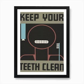 Keep Your Teeth Clean Vintage Poster Art Print