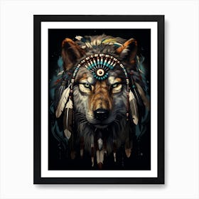 Tundra Wolf Native American 1 Art Print