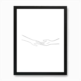 Hand Touching Vector Illustration Art Print