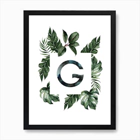 Botanical Alphabet G Art Print