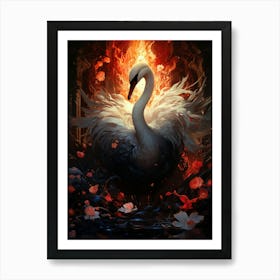 Swan Of Fire Art Print