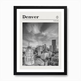 Denver Colorado Black And White Art Print
