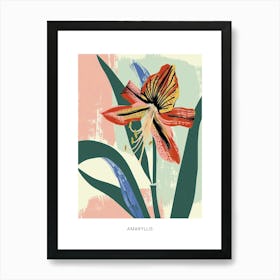 Colourful Flower Illustration Poster Amaryllis 1 Art Print