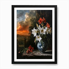 Baroque Floral Still Life Amaryllis 8 Art Print