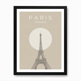 Neutral Paris Eiffel Tower Print Art Print